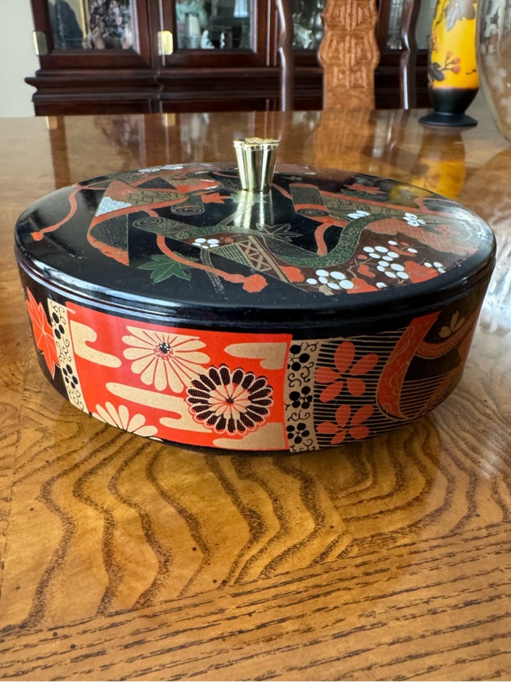 Japanese Lacquerware Lidded Box - Vintage